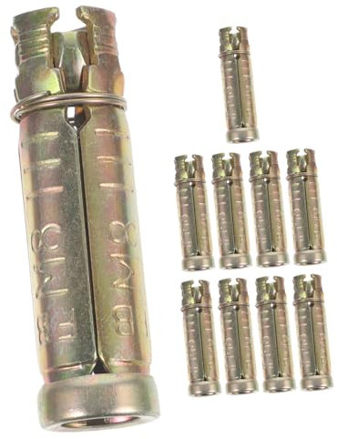 LIFKOME Lot De 10 Ancrages Moletés En Acier Pour Béton Boulons D'ancrage à Enfoncer Fixations Robustes Pour Muraux Compatible Briques Et Faciles à Installer 50mm