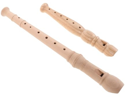 OFFSCH 2 Piezas Flauta Dulce Soprano Madera Estilo Alemán Instrumento Musical para Principiantes Adultos Educativo Portátil Ligera