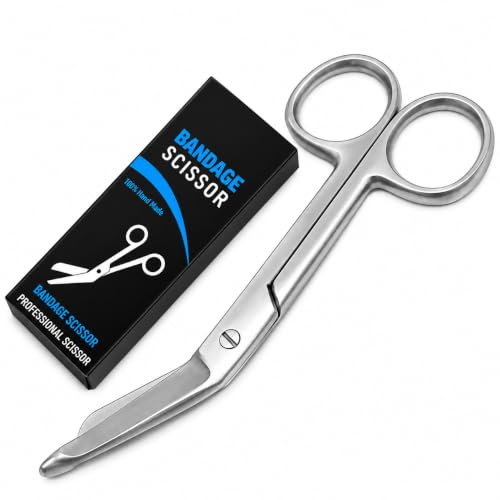 YSCARE Bandage Scissors Stainless Steel First Aid Utility First Aid Lister Bandage Scissors Dressing Student Nurse Paramedic (Sliver, 5.5)