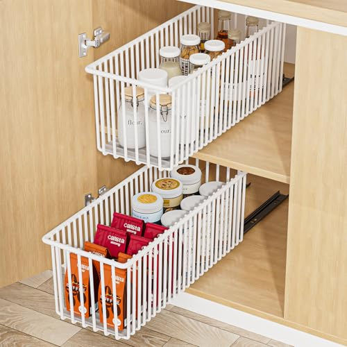 Cajones Extraibles para Cocina, Diealles Shine 2 Piezas 41 x16 x15.3 CM Bandeja Extraible Armario Cocina, Cajon Telescopico Cocinas no Requiere Taladrar Ni Clavar, Cajones Deslizantes para Cocinas