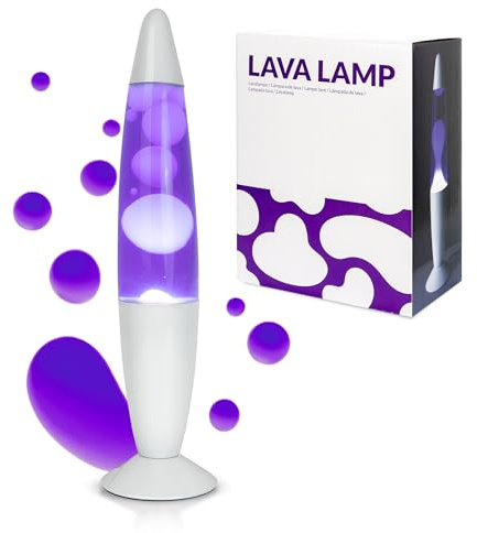 GIFTMARKET – Lampe à lave violette. Lampe de chevet rétro 34 x 8,5 cm avec 2 ampoules incluses. Cadeau amusant pour adolescents et pièce originale pour décoration intérieure.