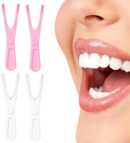 DOKRIN Archetti di filo interdentale,Porta hilo dental en forma de Y de 4 piezas, accesorio de hilo de ortodoncia reemplazable, reutilizable.