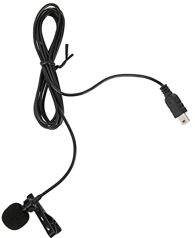 TOPINCN Mini USB Stereo Extern Mikrofon med Klämma för Hero 3/3+/4 - Rundstrålande Stereoutgång - Svart