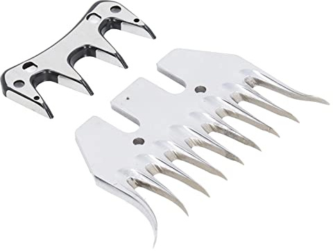 lyrlody Cuchilla para Tijeras de Oveja, Cortadora de Cabras de Acero con Alto Contenido de Carbono, Hoja de Tijera Curvada de 9 Dientes de Repuesto para Esquila de Lana Densa en Ovejas, Alpacas,