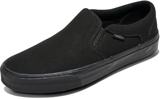 Vans Herr Asher Toile Trainers, Black/Black