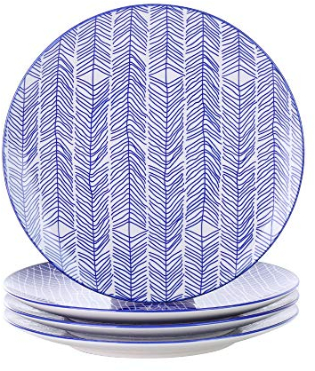 vancasso Takaki Servizio da tavola in porcellana a 4 pezzi, piatto Ø 27 cm Piatto da portata, set di piatti, primi piatti, piatti a base di insalata