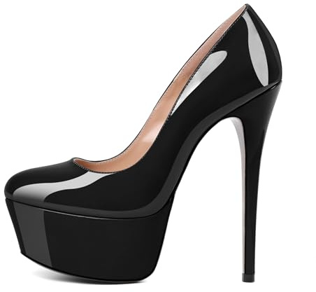 EDEFS Scarpe Platform Donna,15CM Stiletto Platform Pumps,Scarpe con Plateau Donna Black EU39