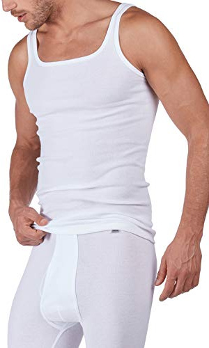 Huber Canottiera da Uomo, Colore Bianco (Bianco 0500), Taglia L (Taglia del Produttore: L), Bianco (Weiss 0500), L