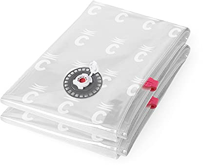 Compactor RAN8281 platzsparender Vakuum-Aufbewahrungsbeutel, Größe Medium, extra flach, Aspispace-Serie, transparent, 55 x 90 cm