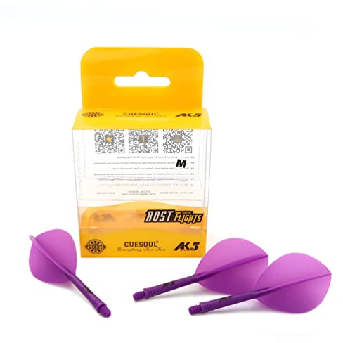 CUESOUL ROST Integrated Dart Shaft and Flights, Set of 3 | Slim/Diamond/pear Shape, Exquisite design, Flexible Anti-Tear Material for Daily Practice, 9° Molded Precision, Crystal Box