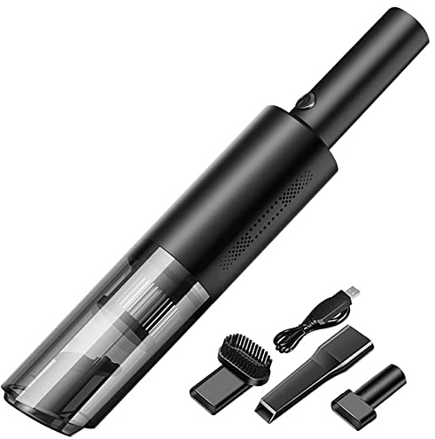 Sichler Haushaltsgeräte Mini Handstaubsauger: Kompakter Akku-Handstaubsauger mit HEPA, 6 kPa, 120 W, 475 g, USB (klein, Akku klein, Kleiner)