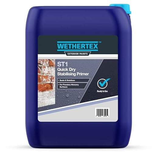 Wethertex ST1 Quick Dry Stabilising Primer - Excellent Adhesion - Quick Drying Formula - Water Based - Clear - 5L