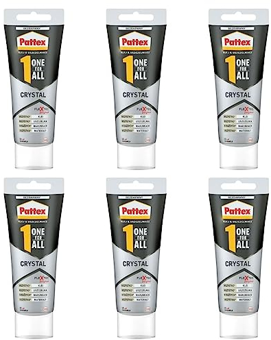 Pattex Montagekleber One For All - Hochwertiger, kristallklarer Klebstoff für alle Materialien geeignet, 6x 90g-Tube