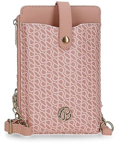 Pepe Jeans Megan Portafoglio con Tracolla in Ecopelle, Diverse Dimensioni - Rosa, Nero e Cammello