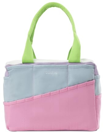 Soolla Studio Bag: Pottery Tool Bag & Craft Storage, Art Supply Organizer, Washable Tote, Knitting Yarn, Crochet Projects, 30 Pockets, 20+ Canvas Colors, Gift for Artists & Teachers (80's Windbreaker)
