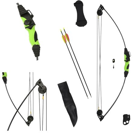 BSW-Flitzebogen Kinderbogen Compoundbogen Set Anfängerbogen Bogenschießen 5-10 Jahre (schwarz)