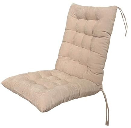 YIQIYOU Gartenstuhlauflagen Auflage Gartenstuhl Niedriglehner, 100 x 45 cm Rückenkissen mit Bänder, Indoor Outdoor Home Büro Sitzauflage Niedriglehner(Farbe:Beige)