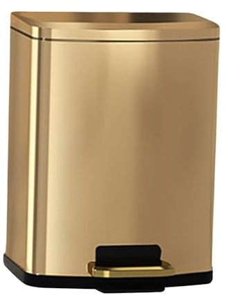 Gralara Contenedor de Basura de 9 litros, Cubo de Basura, Cubo de Basura, Cubo de Basura de Cocina, para Sala de Estudio, Dormitorio, hogar, Dorado Champagne
