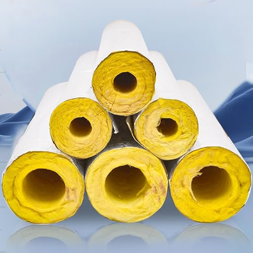 LRHELPBNR Tubo Isolante per Tubi, Coppelle in Lana di Roccia con Alluminio, Ispessito Autoadesivo Isolante Utilizzato in Bagno, Tubo di Fabbrica, per Esterni, Isolante(L 1M-60mm/2.4in,50mm)