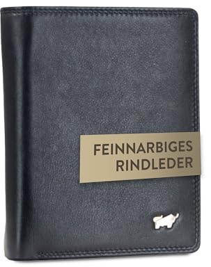 BRAUN BÜFFEL Herren Geldbörse aus echtem Rindsleder Golf mit RFID Schutz - Hochformat Geldbörse mit 7 Kartenfächern + Loop - Edles Schwarz