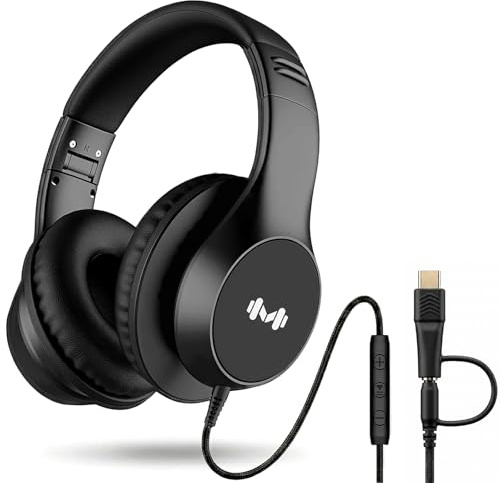 MartiAudio Wired Headphones for Adults, Premium Over-Ear Headset with Hi-Fi Stereo Sound, Noise-Isolating Ear Cushions, Lightweight Comfortable Design, Tangle-Free Cable, Ideal for Work, Travel, Daily