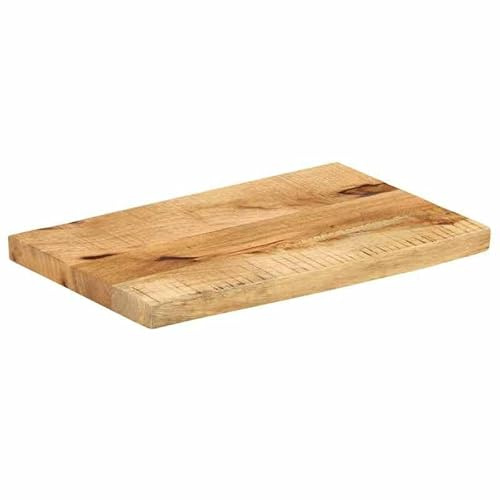 Eleganz Tavolo massiccio 50 x 40 x 2,5 cm in legno di mango grezzo con finitura naturale – Design bordo dell'albero per arredamento rustico
