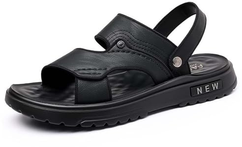 YOSUWOAI Sandalias deportivas para hombre, extraanchas, ortopédicas, cómodas, para rehabilitación, sandalias de playa, elegantes, cómodas, ligeras, de trekking, sandalias ajustables para hombre, Negro