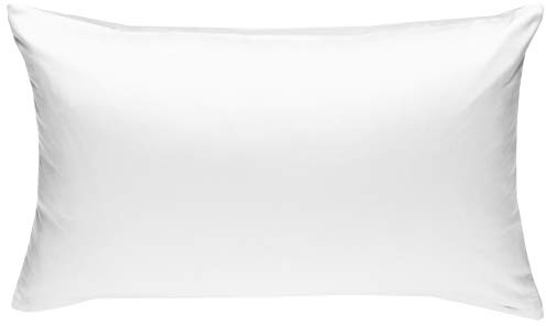 Bettwaesche-mit-Stil Mako-Satin Baumwollsatin Bettwäsche Uni einfarbig zum Kombinieren (Kissenbezug 60 cm x 80 cm, Weiß)