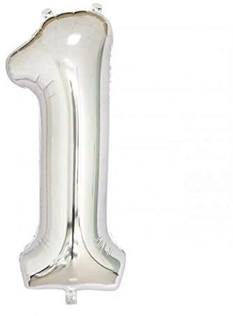 Extra Large Size 40 Inch Inflatable Silver Balloon Number 1