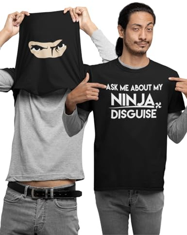 Funny Do You Want to See My Ninja Disguise Funny Flip Tee Ninja Lovers regalo per bambini adolescenti adulti unisex t-shirt, Nero , XXL
