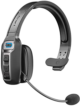 LEVN Bluetooth Headset with Microphone, Trucker Bluetooth Headset with AI Noise Cancelling & Mute Button, Wireless On-Ear Headphones 60 Hrs Working Time, for Trucker Home Office Remote Work Zoom