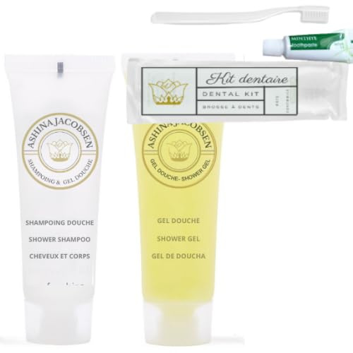 50 Gels douche + 50 Shampoings +50 kits dentaire - (TOTAL 150 ARTICLES) le set ASHINA JACOBSEN pour hotel