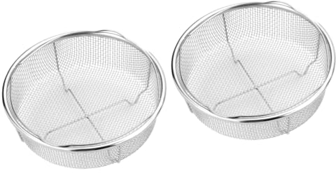 BESTonZON 2 Piezas Cesta Escurridor De Verduras Colador Colador con Pie Suministros De Cocina Coladores De Fregadero para Fregadero De Cocina Metal Espaguetis Acero Inoxidable 304