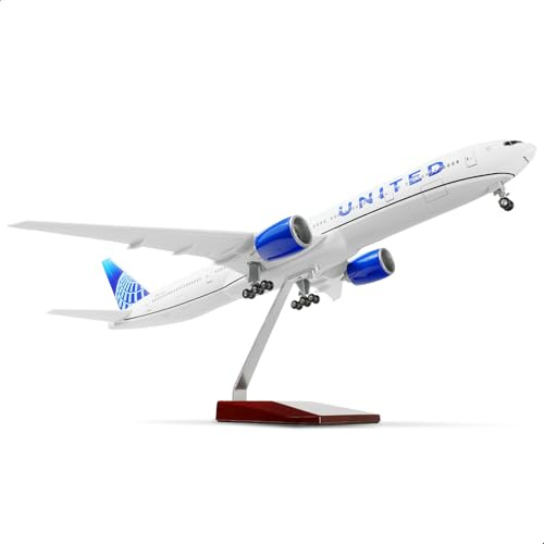 QIYUMOKE 1/150 Boeing777-300er United 18,5 Pouces Large Modèle Kits de modèle d'avion Diecast Airlines Affichage du modèle Airlines Collectible pour Un Cadeau de passionné d'aviation Cadeau