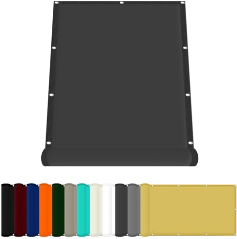 Sun Segel Sonnensegel 75 x 600 cm Wasserdicht Rechteckig Balkon Sichtschutz Uv-Schutz-Polyestergewebe mit Seil Sonnenschutz Markise für Balkon Terrasse Und Garten, Dunkelgrau