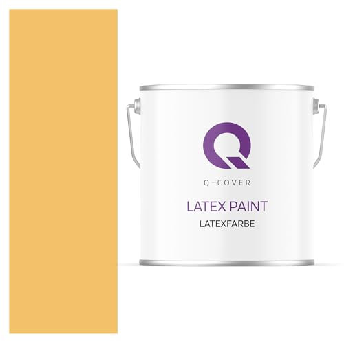 Q-COVER Vernice in lattice, 5 l, colore giallo miele, per interni, per soffitto, classe 3, colore opaco, resistente all'abrasione, elevata opacità