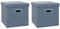 HOMCOM Aufbewahrungsbox Stoff 3er Set mit Deckel faltbare Kisten Aufbewahrung, stapelbare Kleiderschrank Ordnungsboxen für Spielzeug, Kleidung, Bücher Blau, 30 x 30 x 29 cm