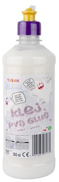 TUBAN Colle PVA pour Slime 500 ml - Colle pour Papier et Carton - Idéal pour Jouer - Sûr - Blanc