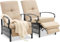 Outdoor Beige Garten Liege Sonnenliege mit verstellbarer Rückenlehne Sessel Kissen Hof Terrasse Lounge Stuhl Sonnenliege ideal für Garten und Terrasse Entspannung