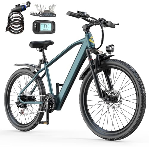 Eleglide E-Bike 26 für Erwachsene, 250W Elektrofahrrad mit 36V 10Ah Akku, 25mph Geschwindigkeit, 7-Gang, Reichweite bis zu 35km, City E-Bike für tägliches Pendeln