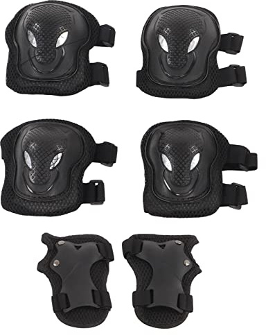 Genouillères Adultes Coudières Protège-Poignets pour Jeunes Adultes 12 Pièces Genouillère Scooter Coudières avec Protège-Poignets Équipement de Protection Ensemble pour Skate