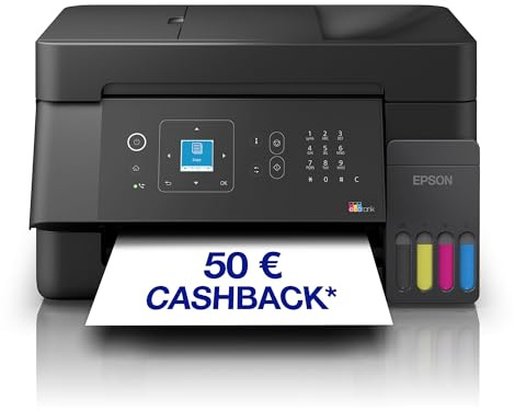 Epson EcoTank ET-4900 | Wi-FI et Ethernet | A4 | Impression, Copie, numérisation, fax | Écran LCD | Chargeur Automatique de Documents de 30 Pages | Compacte | Jusqu’à 3 Ans d’Encre Inclus