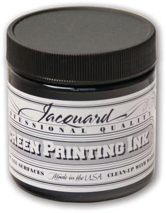 Jacquard Professional Screen Print Ink, Water-Soluable, 4oz Jar, Black (117)