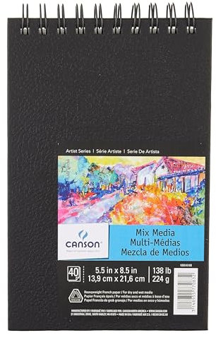 CANSON 100516108 Mix Media Art Book, 14cm x 21cm, Pack of 3