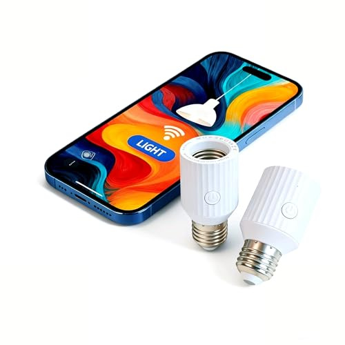 LoraTap WLAN Lampenfassung 2er Set, E27 Smart Lampenadapter mit Smart Life App Steuerung, Kompatibel mit Alexa Sprachsteuerung, WLAN Lichtadapter für Deckenlampen, Schränke & Zugschalter, 60W Max