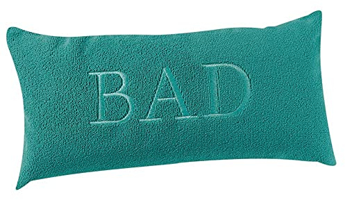PANA® Badewannenkissen (20x40 cm) • Bequemes Kissen für Badewanne • Nackenkissen • Kopfstütze Wanne • Polster • Schnell Trocknend • Türkis Mit Bad Schriftzug