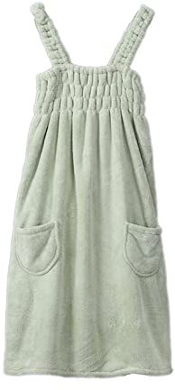 Cicilin Toalla de baño para mujer, para spa, ducha, albornoz, bata de ducha, bata con bolsillo
