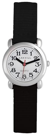 LAKXIUL Reloj de cuarzo para niños, hebilla magnética, correa de nailon, Negro (balck)