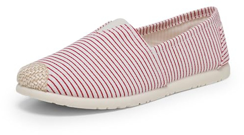 Alexis Leroy Alpargata Heritage Canvas Lona Fishman para Mujer Mocasines Planos Mujer Raya Roja 40 EU