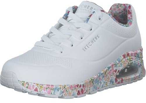 Skechers Uno- Majestic Garden, Scarpe da Ginnastica Donna, Bianco Multicolore, 40 EU